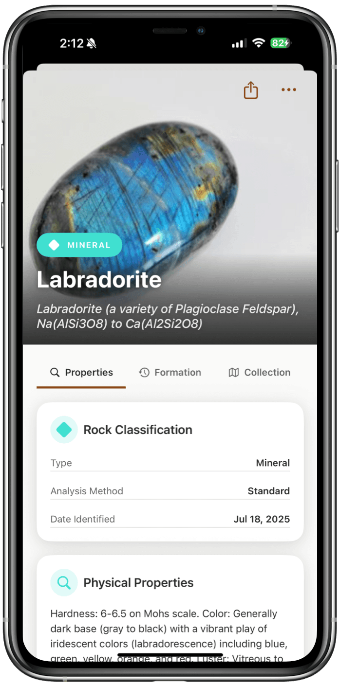 Rock Identifier App Interface